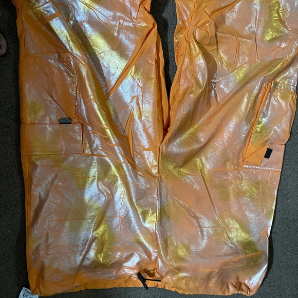 Cute new Akira orange 2 piece shimmery crinkle look jacket & jogging pants. - Picture 8 of 10
